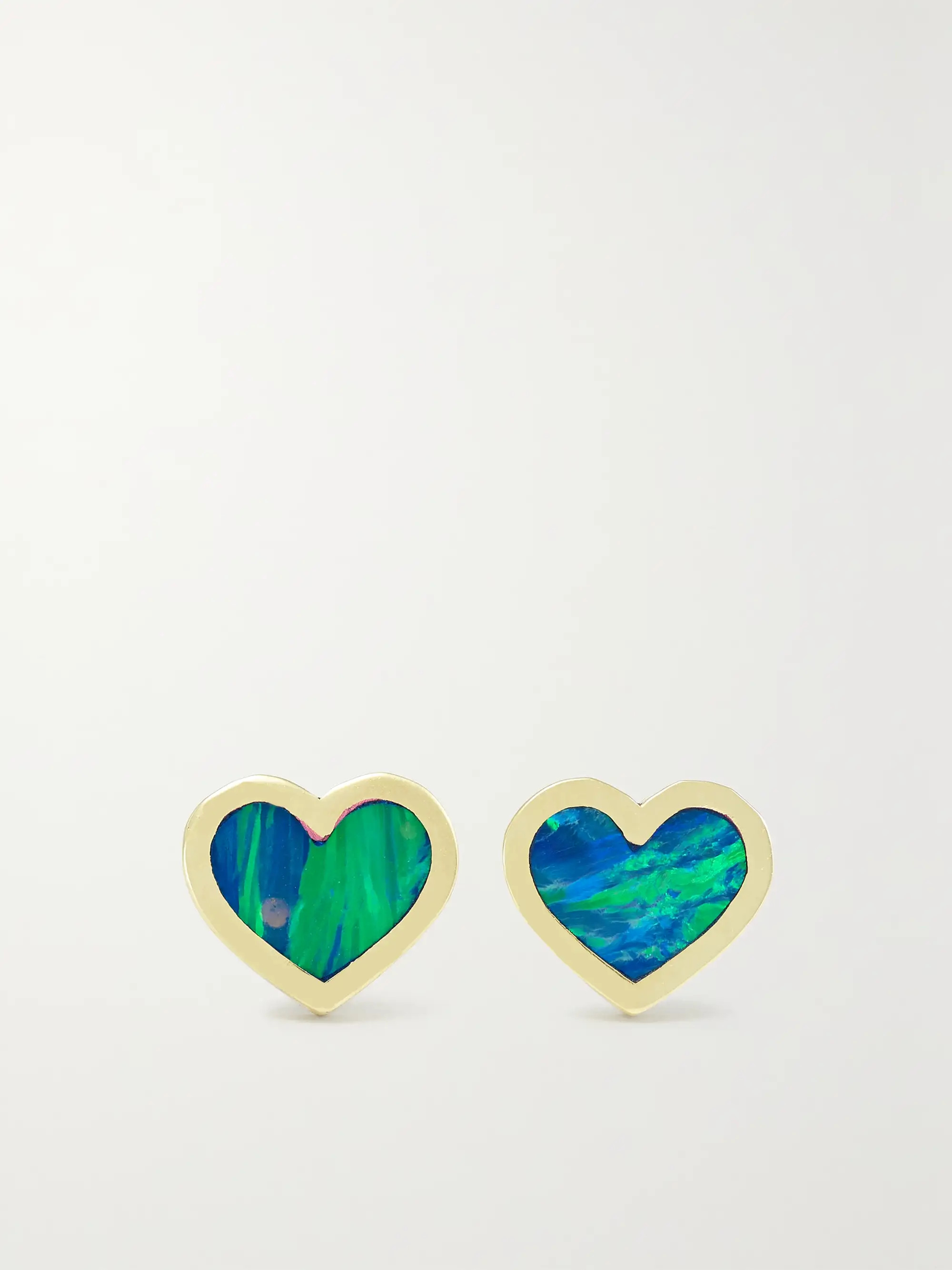 Extra Small Heart 18-karat gold opal earrings | NET-A-PORTER (US)