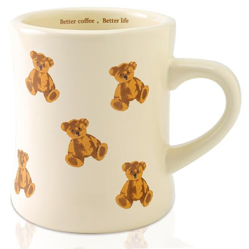 HAOW Charming Teddy Bear Coffee Mug - Adorable Gift for Kids and Adults - Cute Ceramic Cup for Home, Office - Perfect for Animal Lovers, Teachers, Parents - Fun Drinkware for All Beverages-11OZ | Amazon (US)