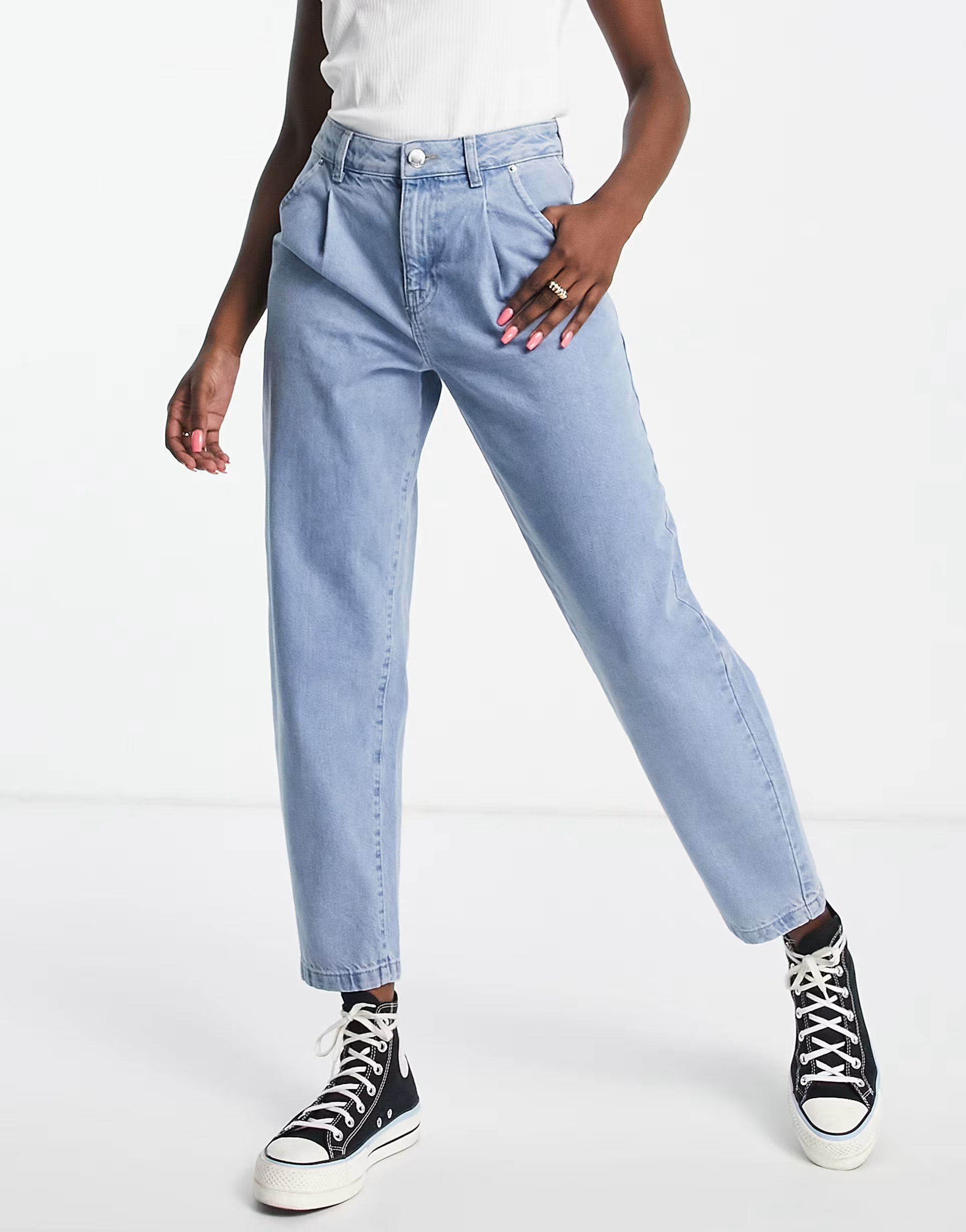 Miss Selfridge barrel leg jean in blue | ASOS (Global)