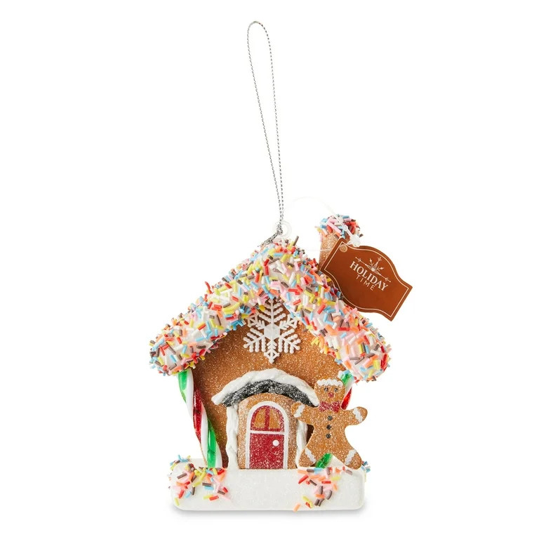 Multicolor Sugar Candy & Gingerbread Man House Decorative Ornament, 4.3 inch, 0.0739 lb, Holiday ... | Walmart (US)
