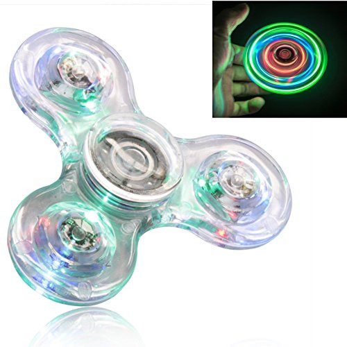 FIGROL Fidget Spinner, Clear Fidget Toy, Crystal Led Light Rainbow Toy Finger Hand Spinner-Kids(C... | Amazon (CA)