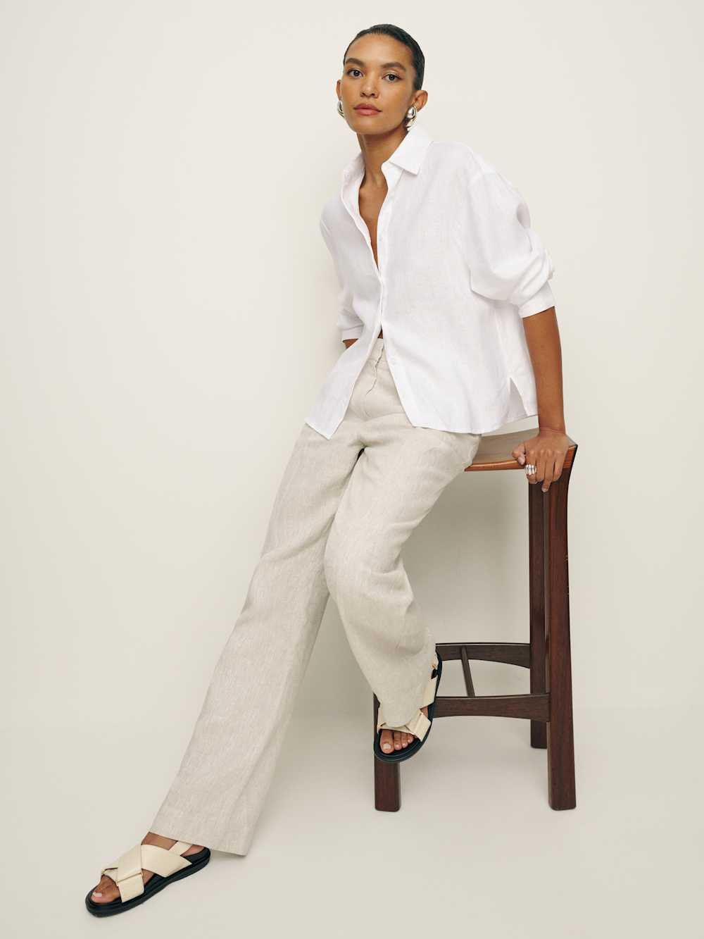 Andy Oversized Linen Shirt | Reformation (Global)
