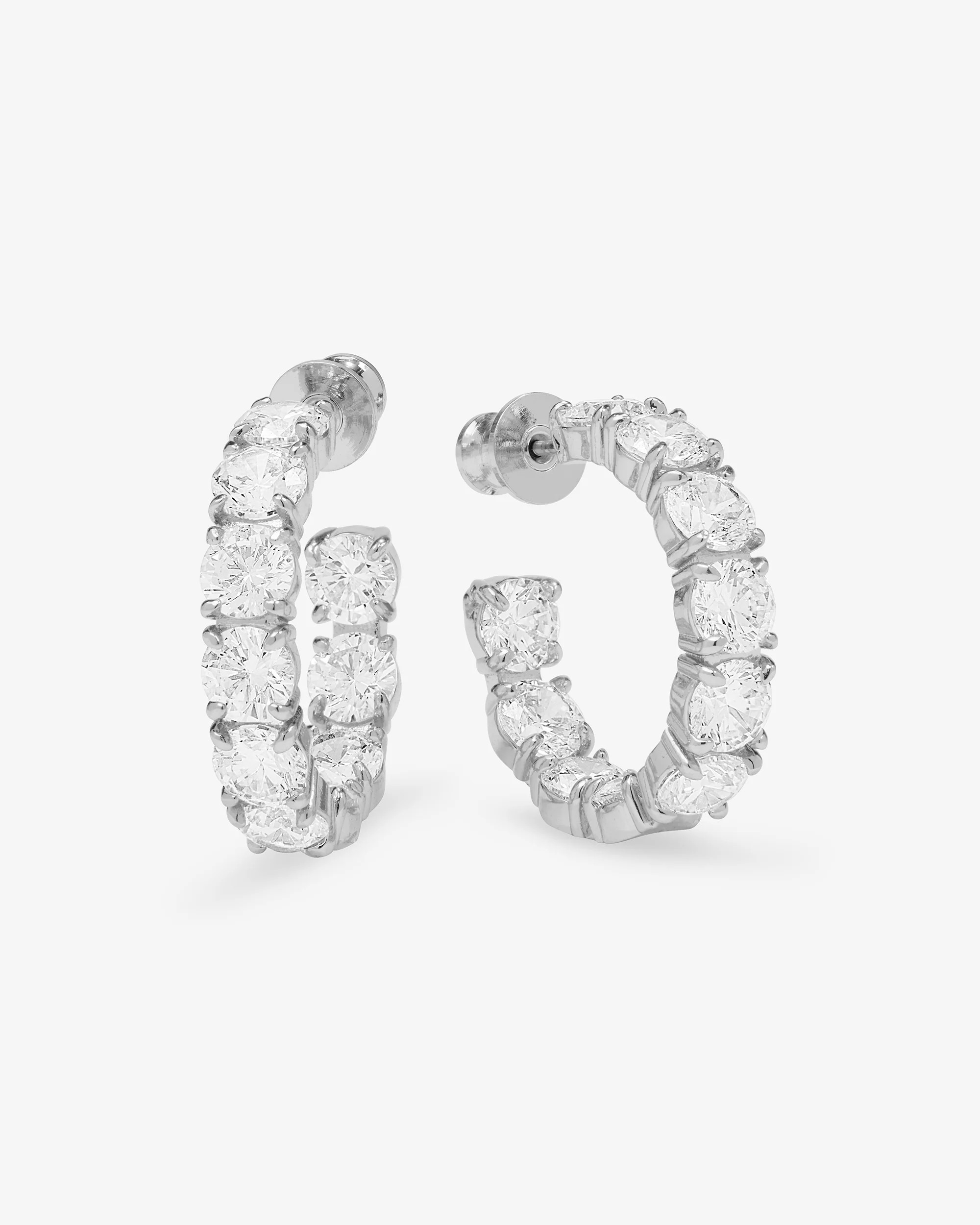 "Oh She Fancy" Hoops 1" - Silver|White Diamondettes | Melinda Maria Jewelry