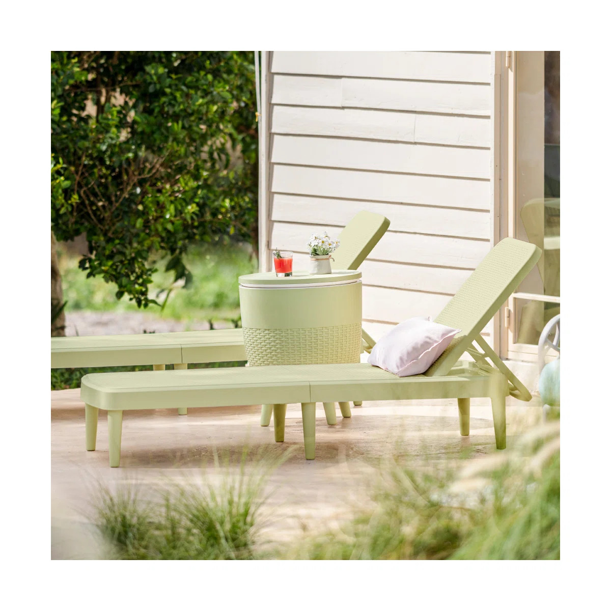 Tahiti Outdoor Chaise Lounge Set with Table | Wayfair North America