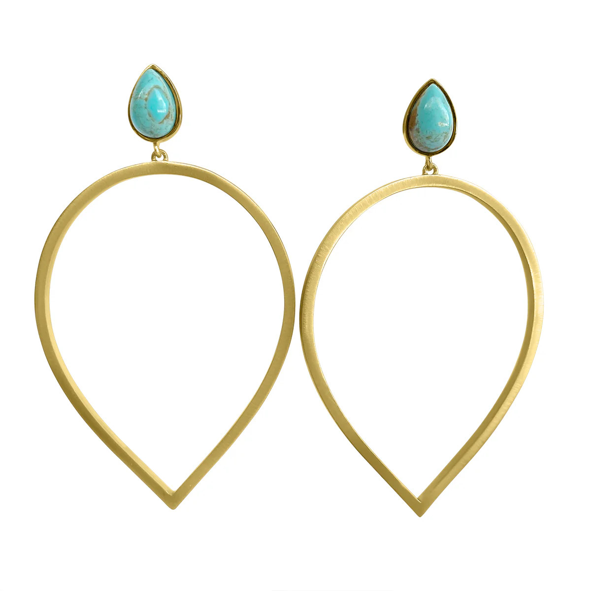 Gold Earrings | Gold and Turquoise Earrings | Christina Greene | Christina Greene 