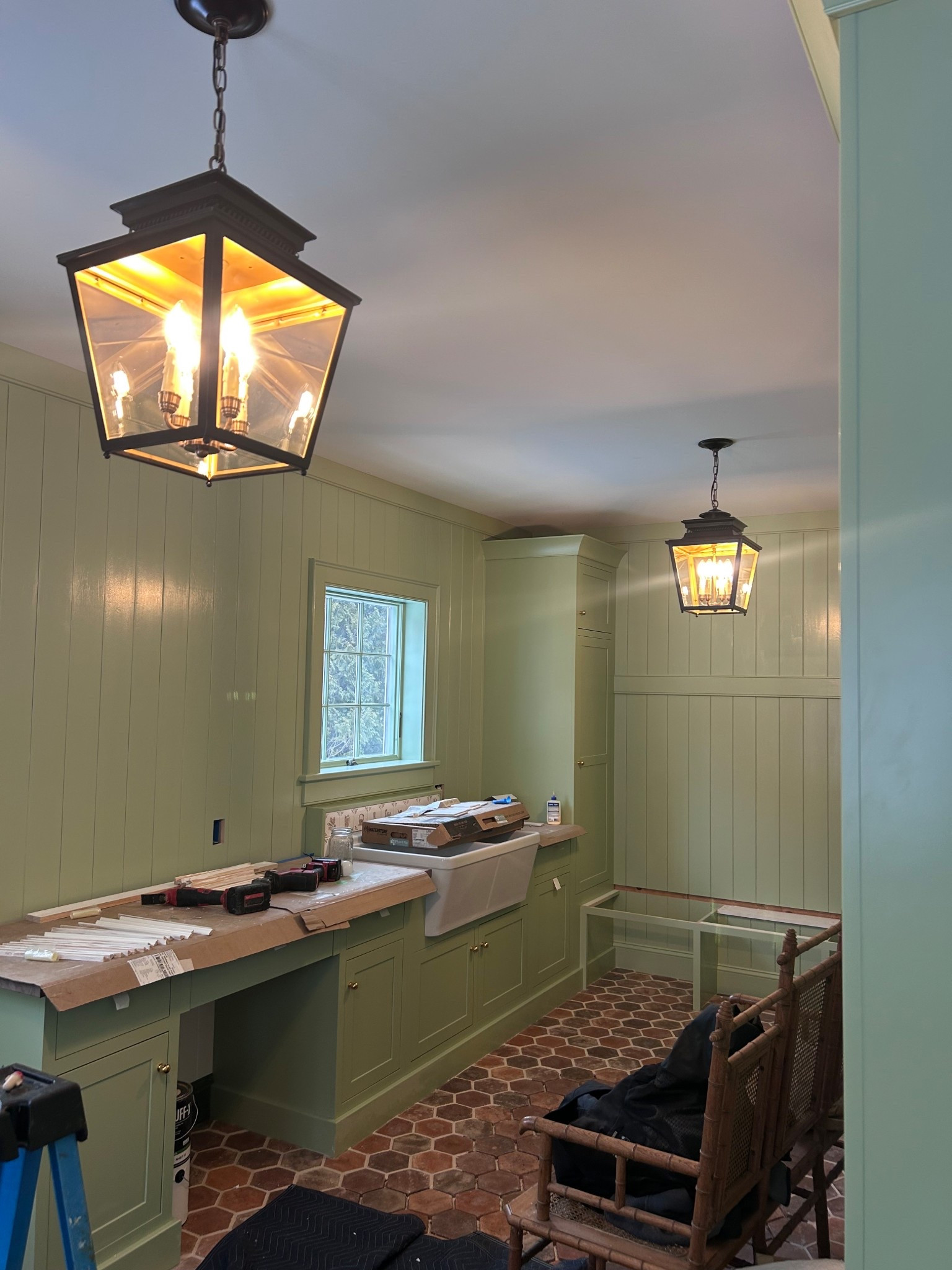 Boot room progress with the best lantern installation. Love the simple  and classic style of these perfectly sized lanterns. Would be great over an island too. Several colors. On sale now!

#LTKdayinmylife #LTKHome #LTKSaleAlert