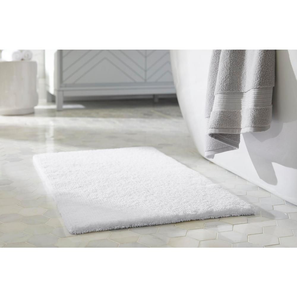Home Decorators Collection White 24 in. x 40 in. Cotton Reversible Bath Rug HMT447_White - The Ho... | The Home Depot