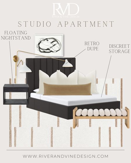 If you’re looking for stylish, storage conscious options, you’re in the right place! This studio apartment design is for the on-the-go girl or guy who doesn’t have a ton of space to work with. But who said small spaces can’t be chic?! Elevate your style game and transform your small space with these chic storage pieces! 
.
This bedroom incorporates stylish storage options. The bed has storage drawers that are easily accessible, paired with a floating nightstand so that you don’t have to sacrifice convenience. The gorgeous slate velvet material and contemporary boucle bench create depth via texture.
.
#homestyling #interiordesign #marbledecor #studioapartment #storage #stylishstorage #apartmentsofa #storagebed #velvetbed #affordablefinds #designerdupes #rhdupes 

#LTKFind #LTKstyletip #LTKhome