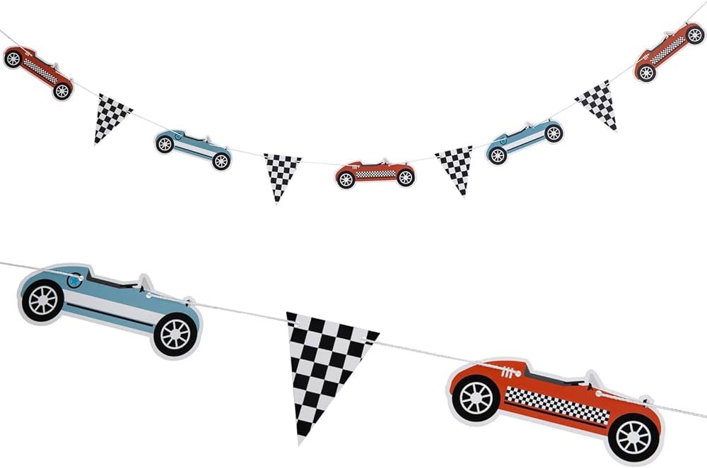 Retro Race Car Themed Birthday Banner,Race Car Party Decoration, Fast One Birthday Decoration for... | Amazon (US)
