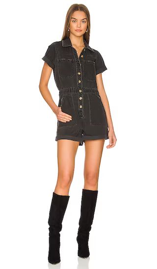 Cannon Romper in Washed Black | Revolve Clothing (Global)