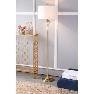Adalyn 61" Crystal / Metal LED Floor Lamp, Clear/Brass Gold - Brass Gold/Clear - 61" H x 15" W x ... | Bed Bath & Beyond
