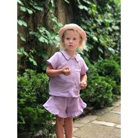 Toddler Girl Muslin Set For Summer, Girl Short & Shirt Suit | Etsy (US)