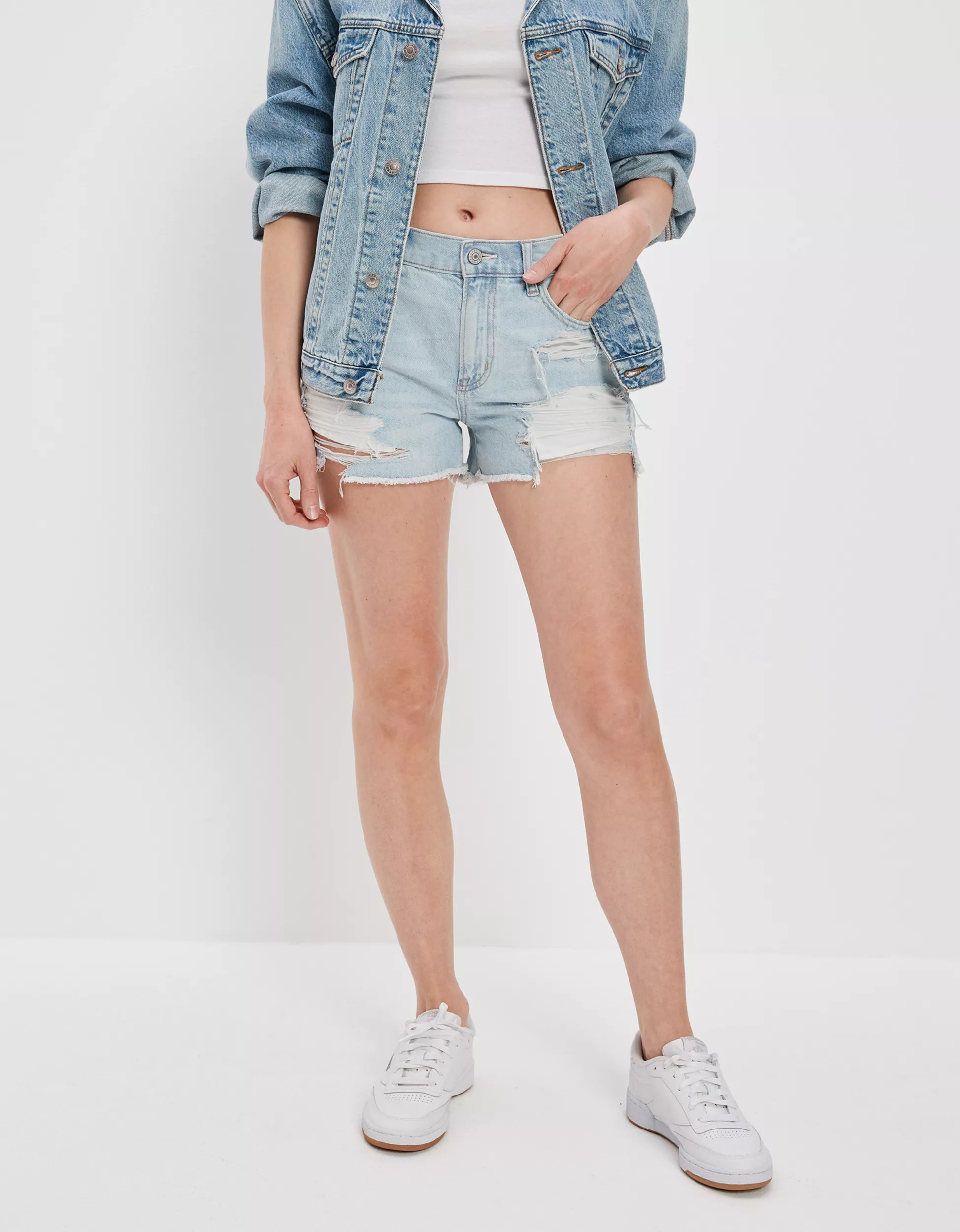AE Strigid Denim '90s Boyfriend Short | American Eagle Outfitters (US & CA)