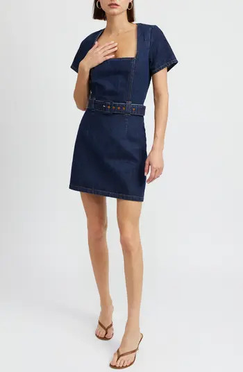June Belted Denim Minidress | Nordstrom