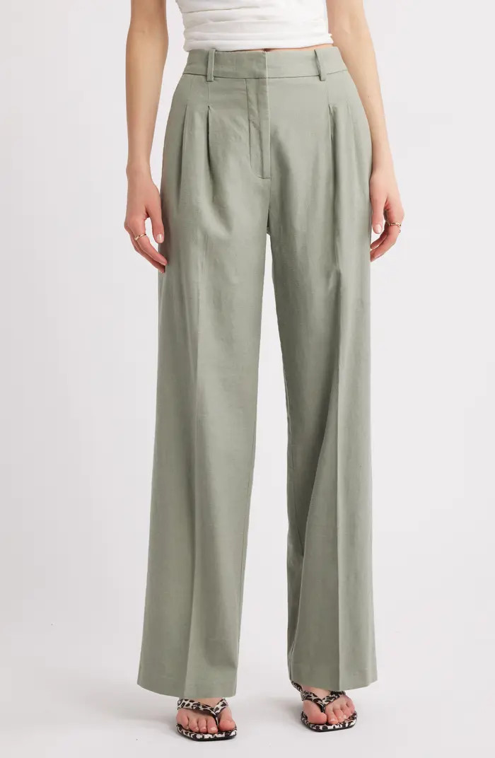 Open Edit Everyday Linen Blend Pants | Nordstrom | Nordstrom