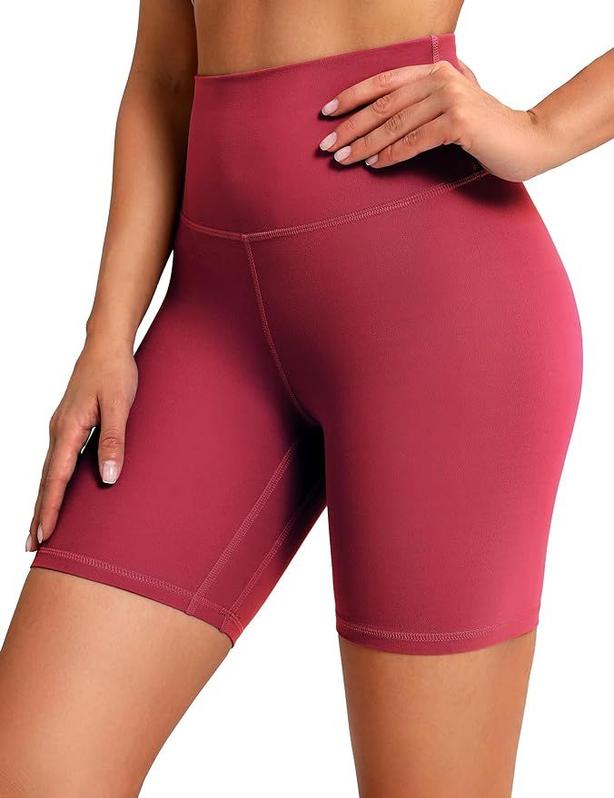 Clouduxi Biker Shorts for Women 6" High Waisted Workout Gym Running Shorts Womens Buttery Soft Yo... | Amazon (US)