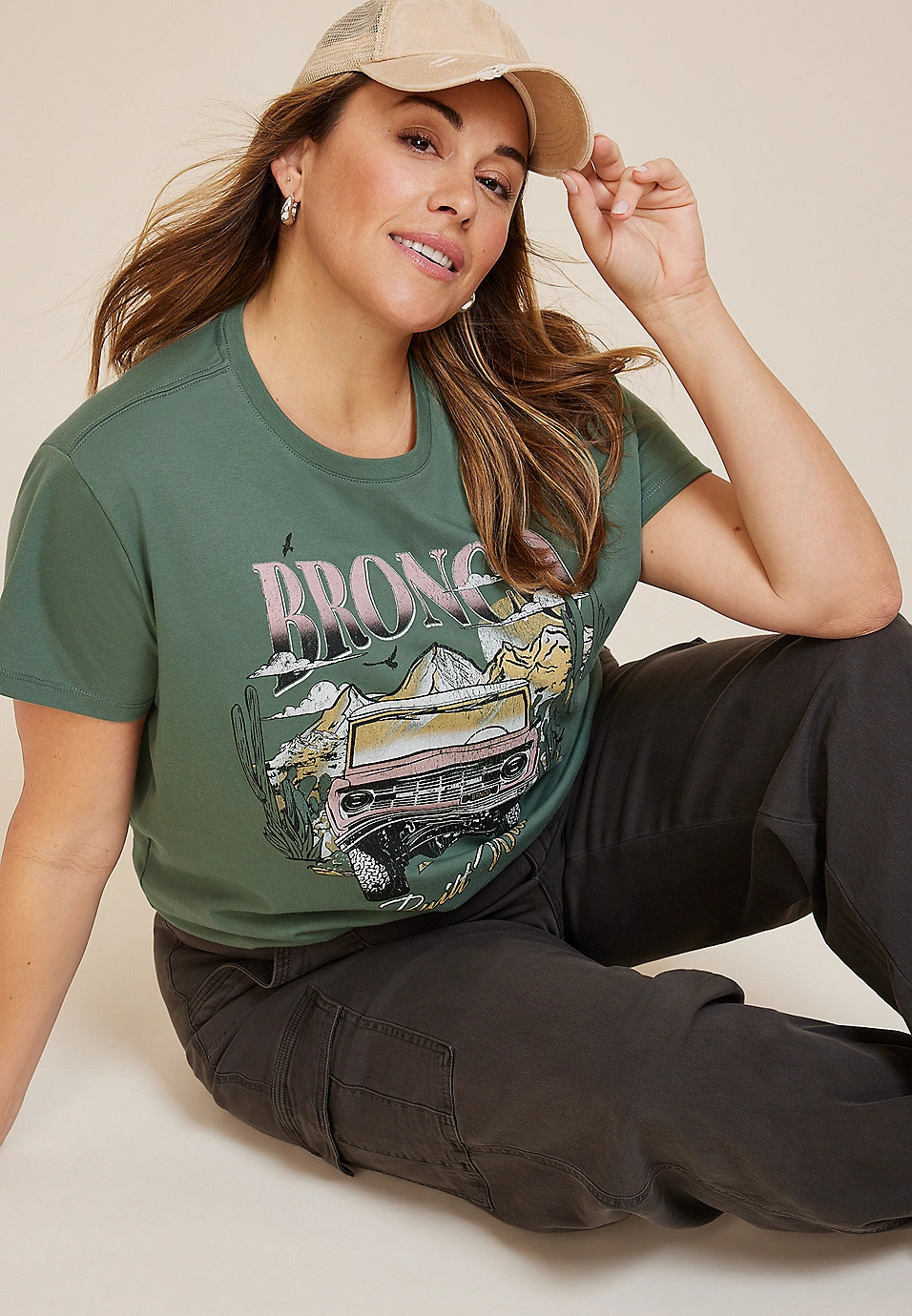 Plus Size Bronco Built Wild Oversized Fit Graphic Tee | Maurices