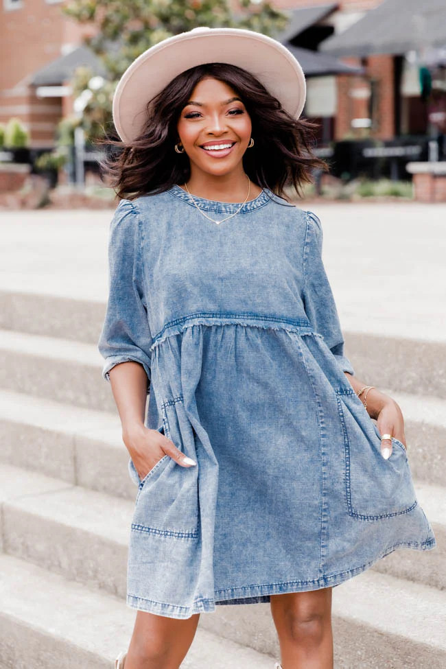 Do What's Right Indigo Mini Dress | Pink Lily