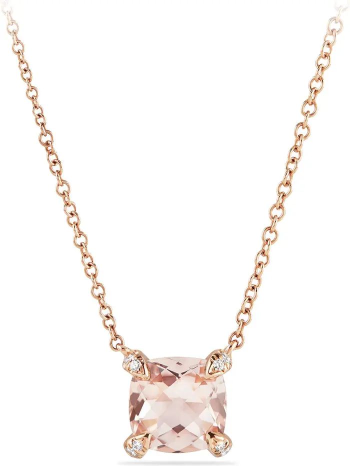 Châtelaine® 18k Rose Gold Pendant Necklace with Diamonds | Nordstrom