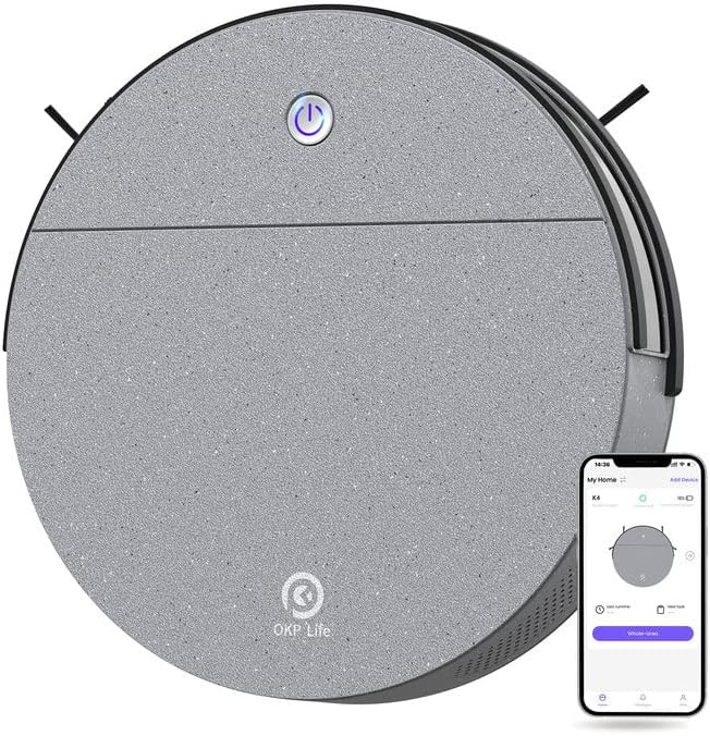 OKP Life K4 Robot Vacuum Cleaner 2200Pa Suction, Grey | Amazon (US)