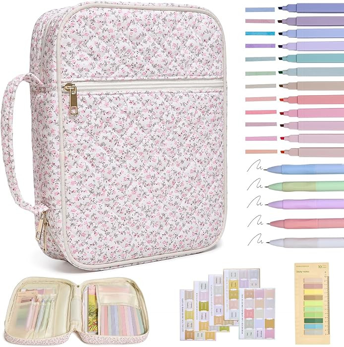 Bible Bag Cover Case for Women Study Supplies Kit Church Book Holder | Amazon (US)