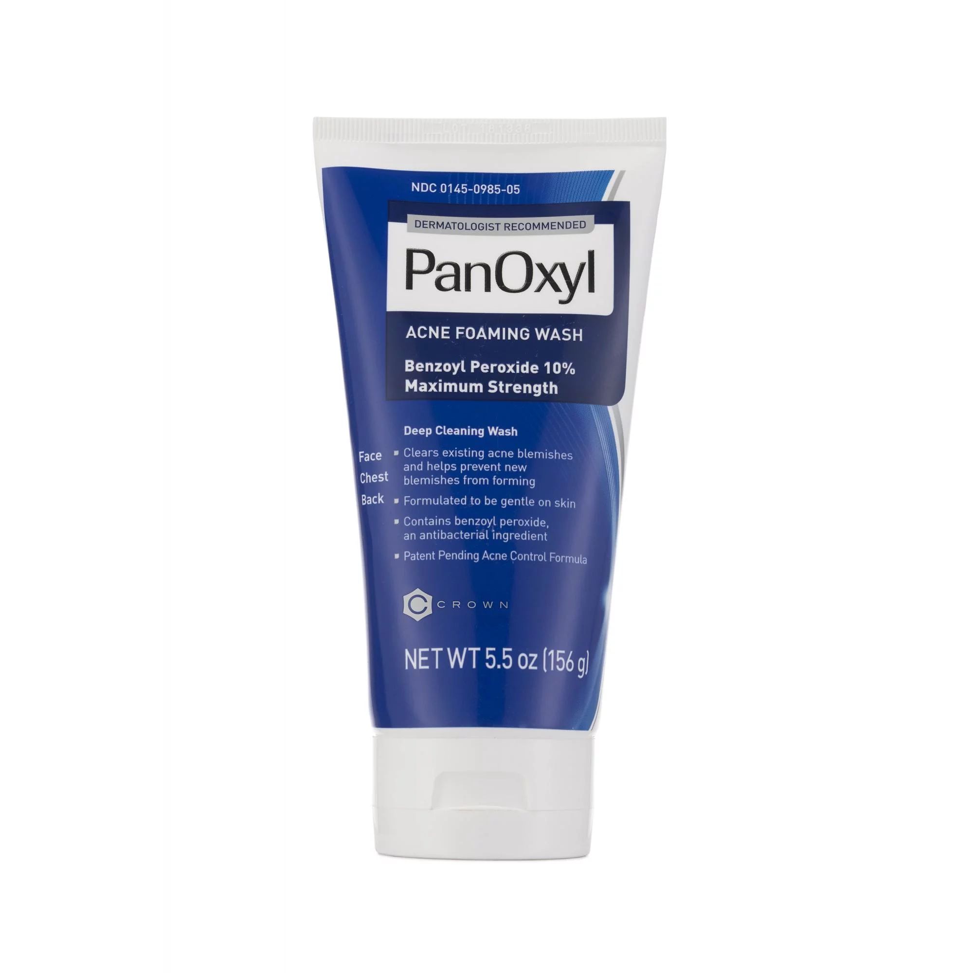 PanOxyl Foaming Acne Wash, Maximum Strength, 10% Benzoyl Peroxide - 5.5 oz | Walmart (US)
