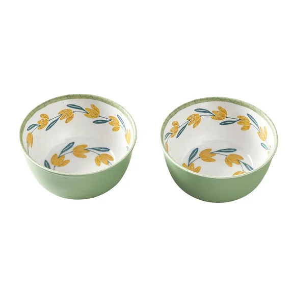 Better Homes and Gardens 2-Piece Bamboo Melamine Floral Dip Bowl Set | Walmart (US)