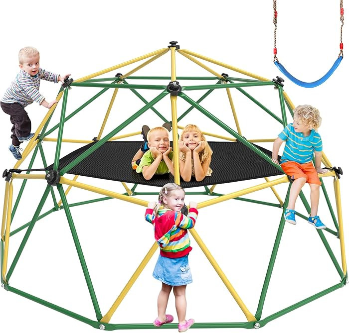 GIKPAL Climbing Dome, 10FT Dome Climber with Hammock for Kids 3 to 10 Outdoor Play Equipment, Sup... | Amazon (US)