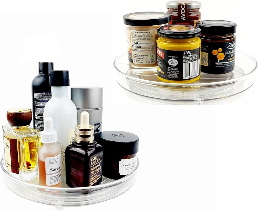 Sous Miras 2 Pack Lazy Susan Turntable Cupboard Organiser, Spice Rack for Kitchen Storage & Organ... | Amazon (UK)