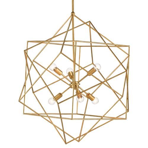 Dade Geometric Modern Gold Cubes Chandelier | Kathy Kuo Home