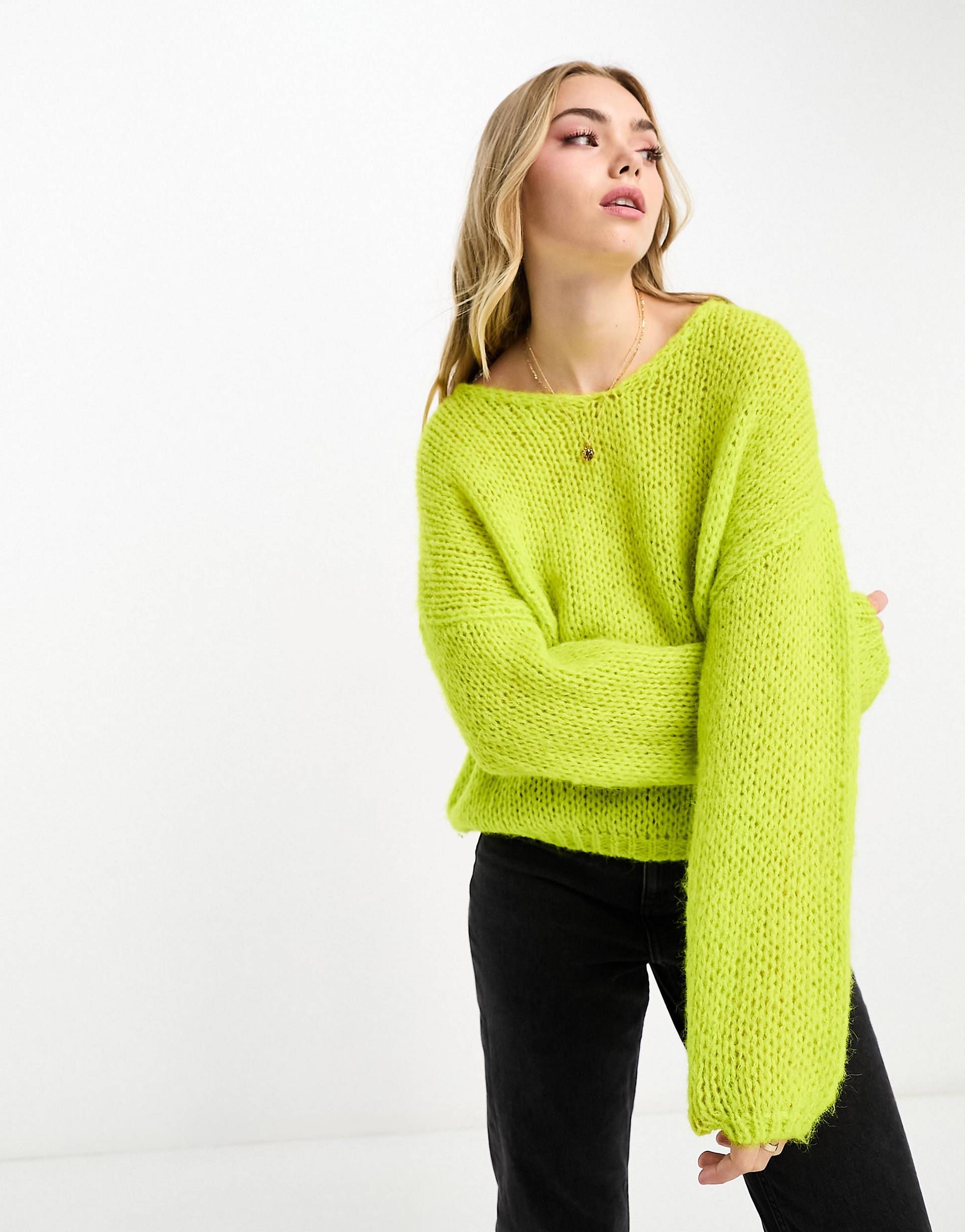 Vero Moda v neck textured knit sweater in sulphur  | ASOS | ASOS (Global)