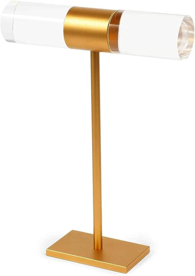 Clear and Orange Acrylic T-Bar Jewelry Display Stand, Bracelet and Necklace Holder (8 x 11 In) | Amazon (US)