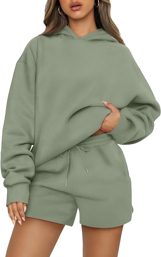AUTOMET Womens Lounge Sets 2 Piece Outfits Oversized Hoodies Sweatsuit Casual Sweat Shorts Fall F... | Amazon (US)