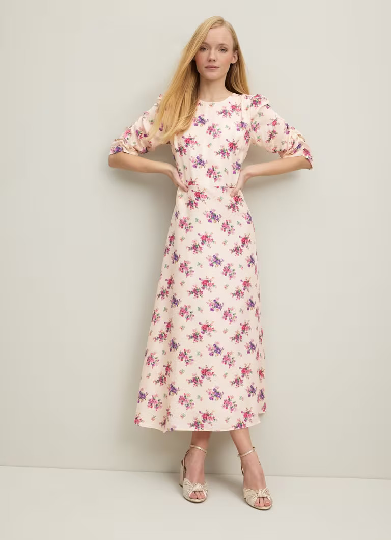 Delilah Bouquet Print Silk Jacquard Dress | L.K. Bennett (UK)