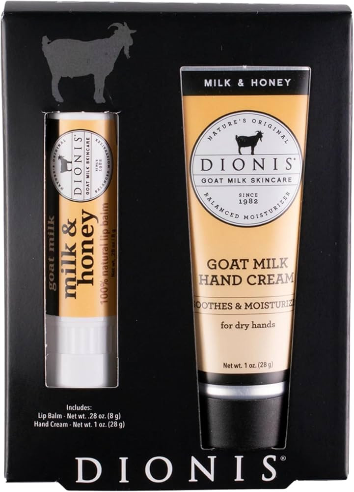 Dionis Goat Milk Milk & Honey Hand Cream and Lip Balm Set | Amazon (US)