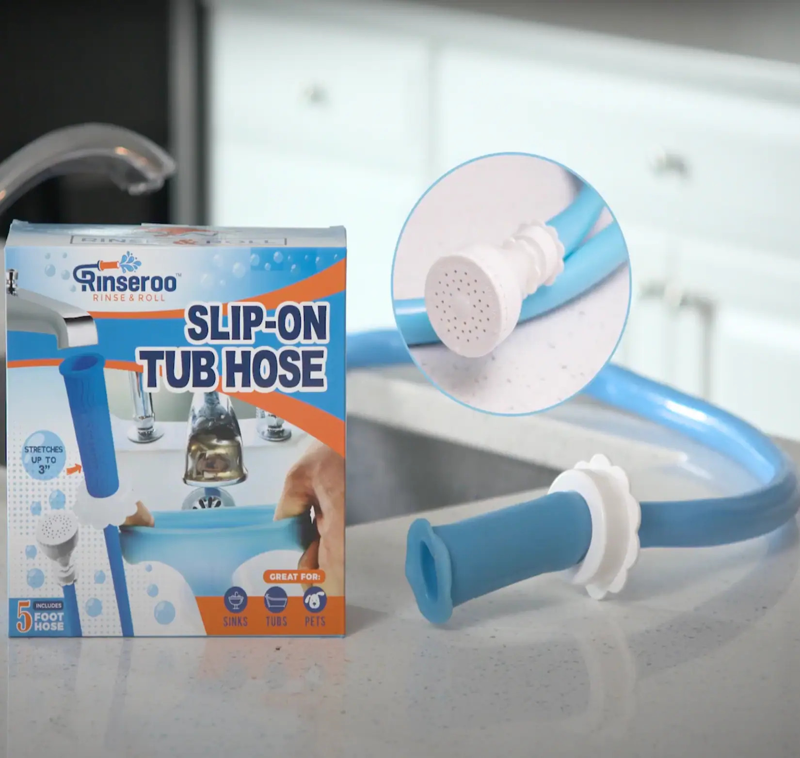 Rinseroo Slip-on Blue Tub Faucet Spray Hose (PVC Braided 60-in) | 2597 | Lowe's