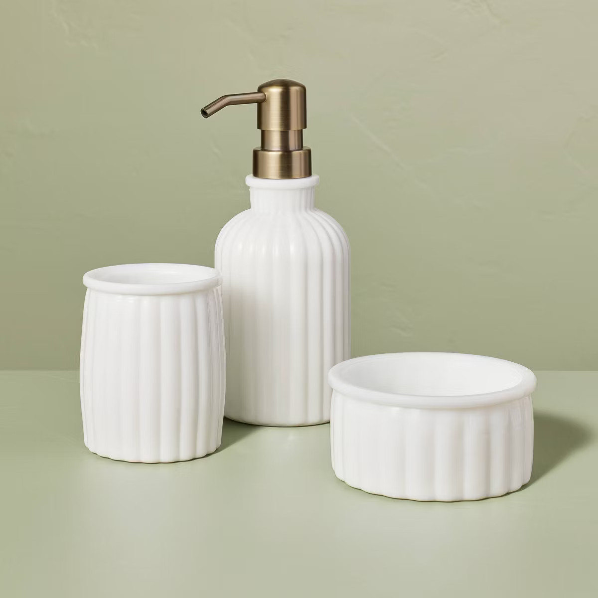 Fluted Milk Glass Soap Pump - Hearth & Hand™ with Magnolia | Target