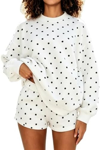 Women 2 Piece Outfits Sweat Shorts Sets Oversized Casual Lounge Matching Set Sweatsuit Tracksuit ... | Amazon (US)
