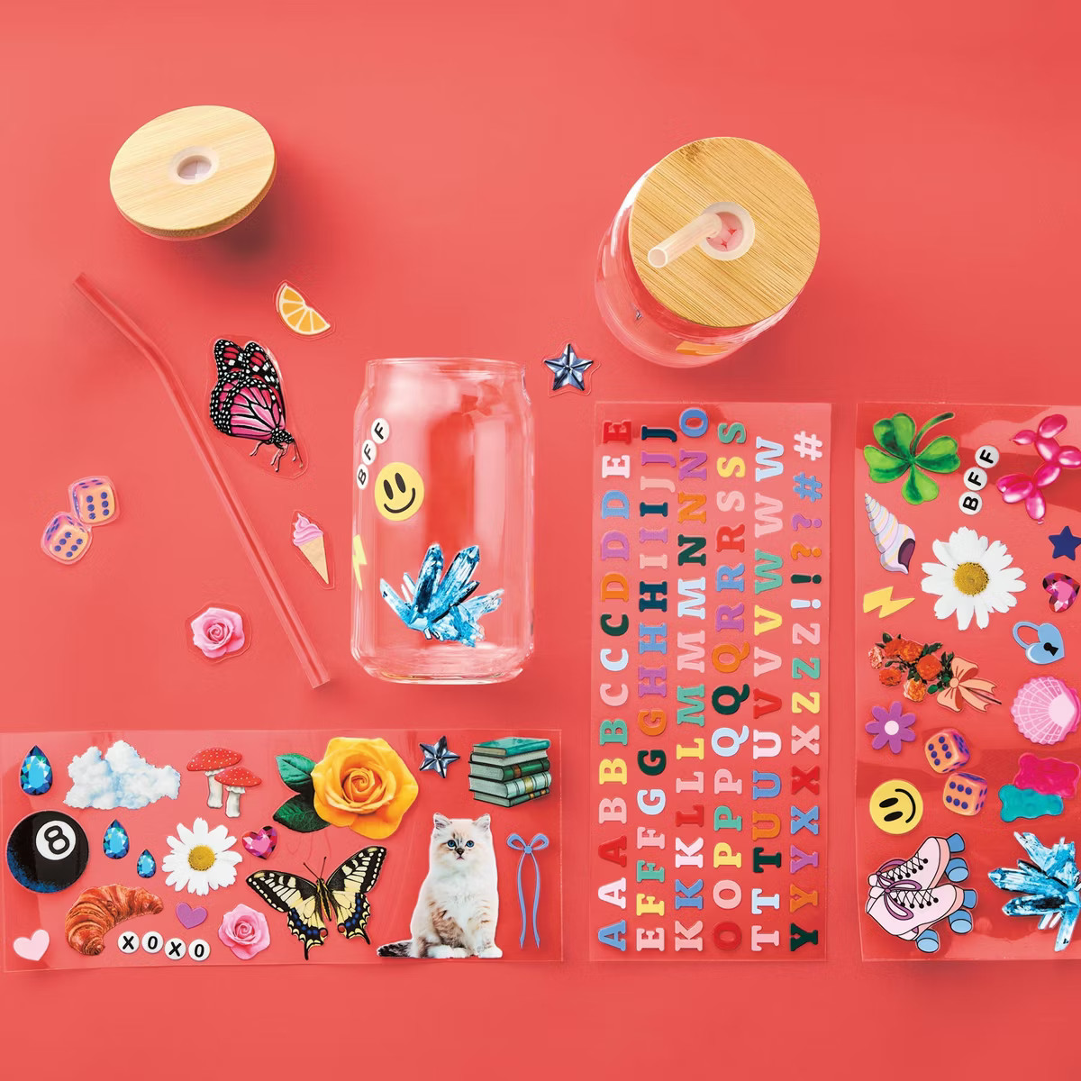 2ct Glass Tumblers with Stickers Craft Kit Gift - Mondo Llama™ | Target