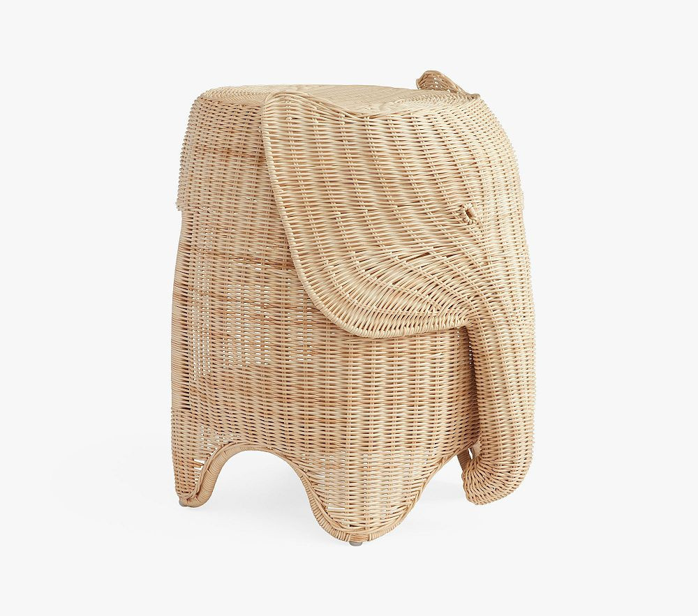 Rattan Elephant Side Table, In-Home Delivery | Pottery Barn Kids