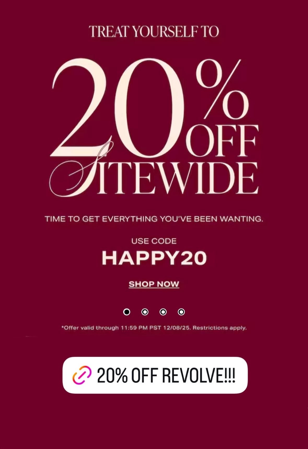 20% off at revolve!!! This rarely happens
Revolve sale
Revolve clothing
Clothing at revolve
Linking my favorites 
Event dress
Revolve dress
Perfect time to buy a holiday dress a gift or an event dress!

#LTKHoliday #LTKSaleAlert