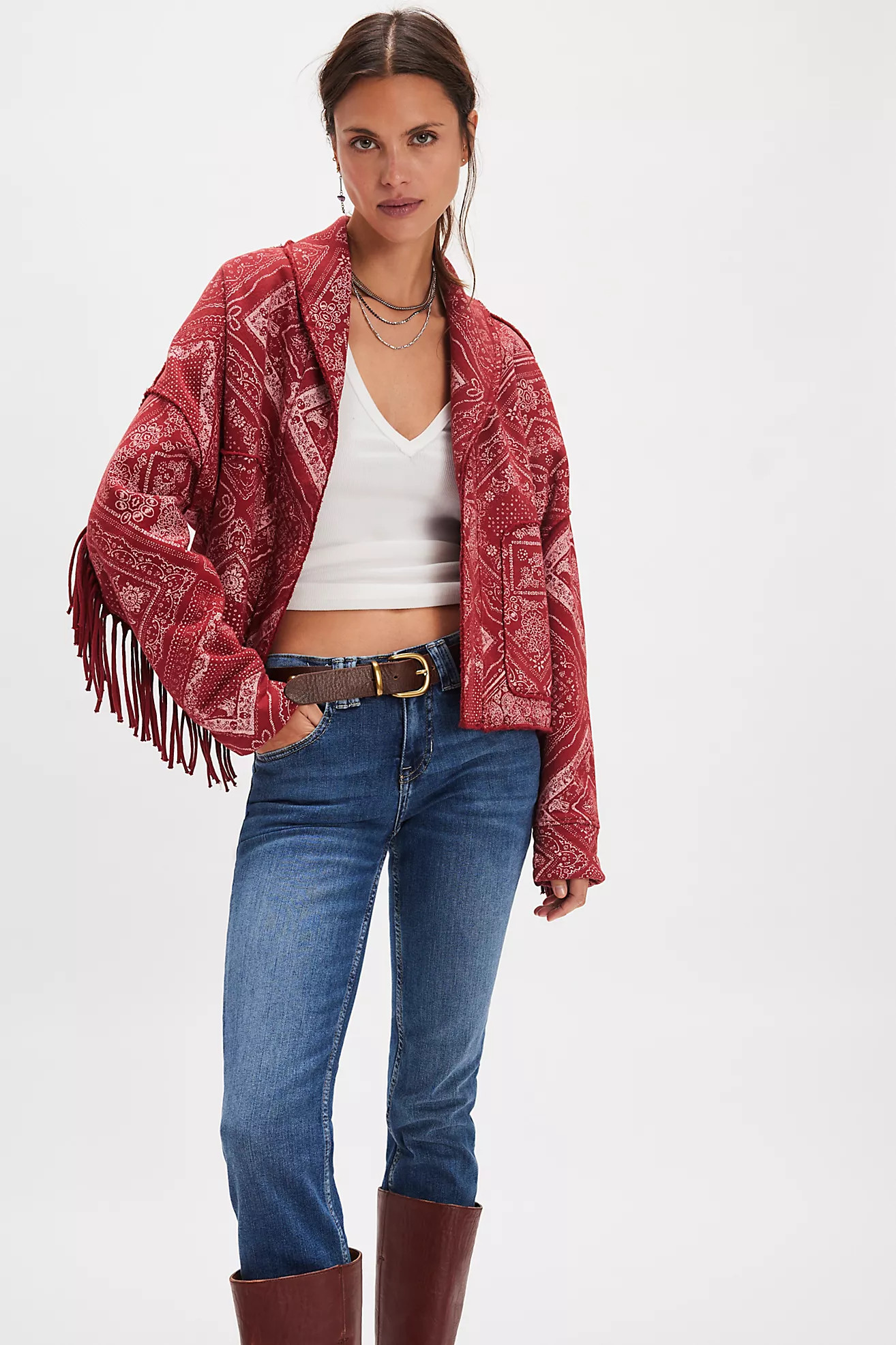 Ragabond Wyatt Bandana Fringe Cardi | Free People (Global - UK&FR Excluded)