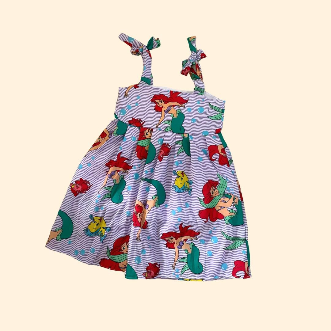 VINTAGE SHEET DRESS // Ariel // Flounder // Womens Small // Disneyland // Ready to Ship - Etsy | Etsy (US)