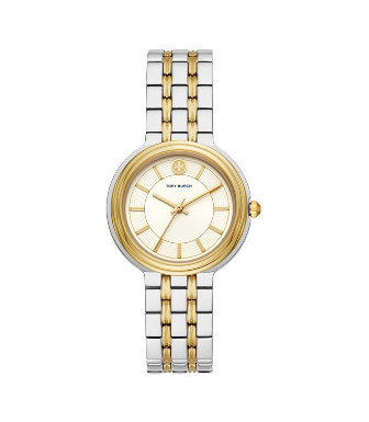 Tory Burch Bailey Watch, Two-Tone Stainless Steel/Gold Tone/Ivory, 34 Mm | Tory Burch (US)