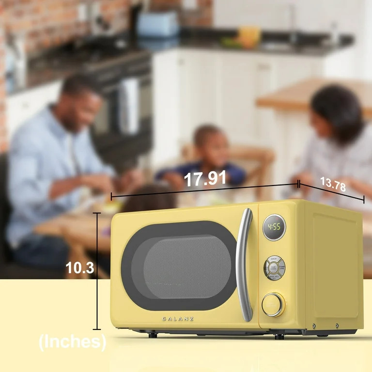 Galanz 0.7 Cu. ft. Retro Countertop Microwave Oven, 700 Watts, Yellow | Walmart (US)