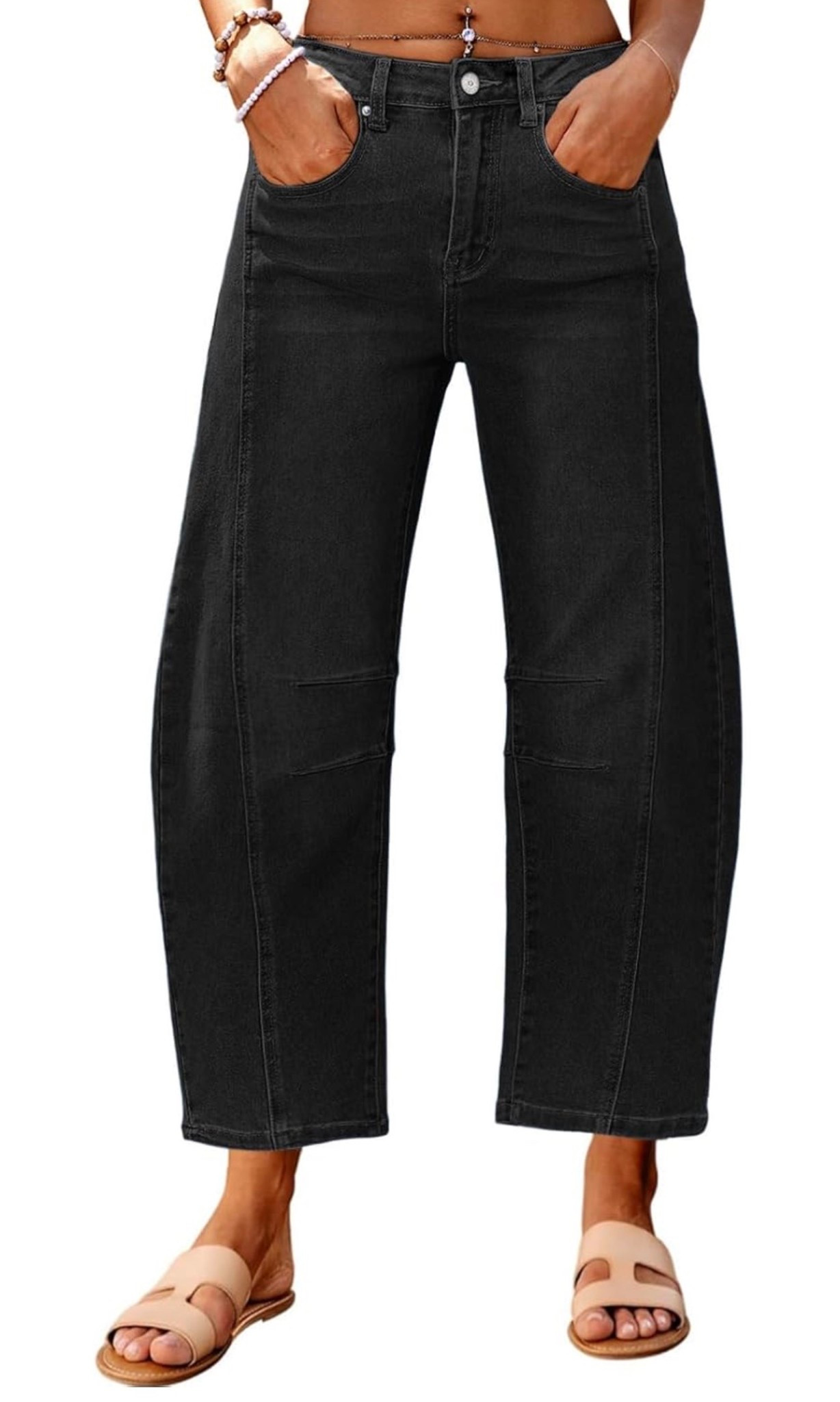 Barrel jeans. Size down. I ordered a 4 normally a 6 and they fit perfect 

#LTKFindsUnder50