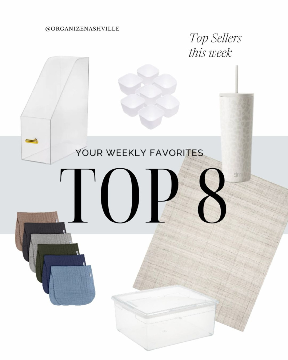 Your favorites this week! I love when I see nursing cart items at the top of the list. It must be baby season 💕💙

Your favorites this week include the forever and always favorite west elm lumini rug dupe. Here’s the full list:

1. Affordable storage trays (used in both the nursing cart and art cart organization)
2. Clear magazine holder (also great for organizing desk and kids coloring books and paper)
3. Muslin burp cloths (great for washing your face too!)
4. Clear storage bins 
5. Aluminum cup with straw
6. West Elm Lumini Rug Dupe
7. Storage bin with handles (love these for an inventory cabinet)
8. Ruggable rug 