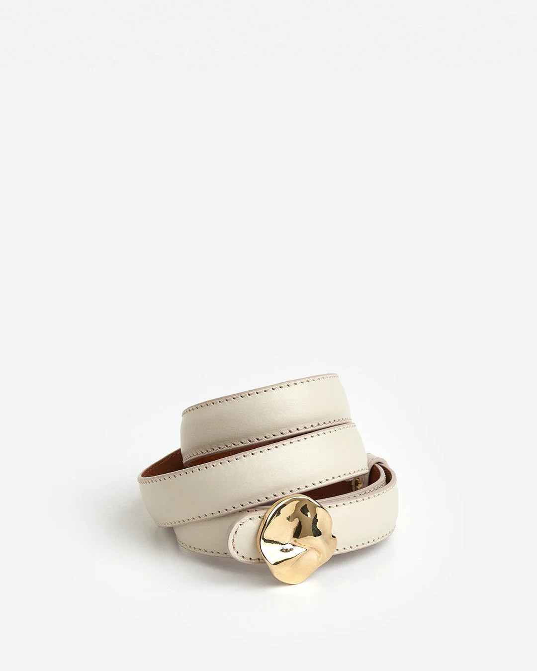 Brie Belt Leather Creme Belt | Flattered