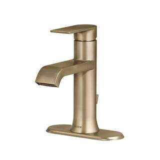 MOEN Genta Single Handle Single Hole Bathroom Faucet in Bronzed Gold WS84760BZG - The Home Depot | The Home Depot