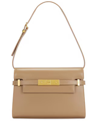 Saint Laurent Small Manhattan Shoulder Bag in Dark Toffee | FWRD | FWRD 